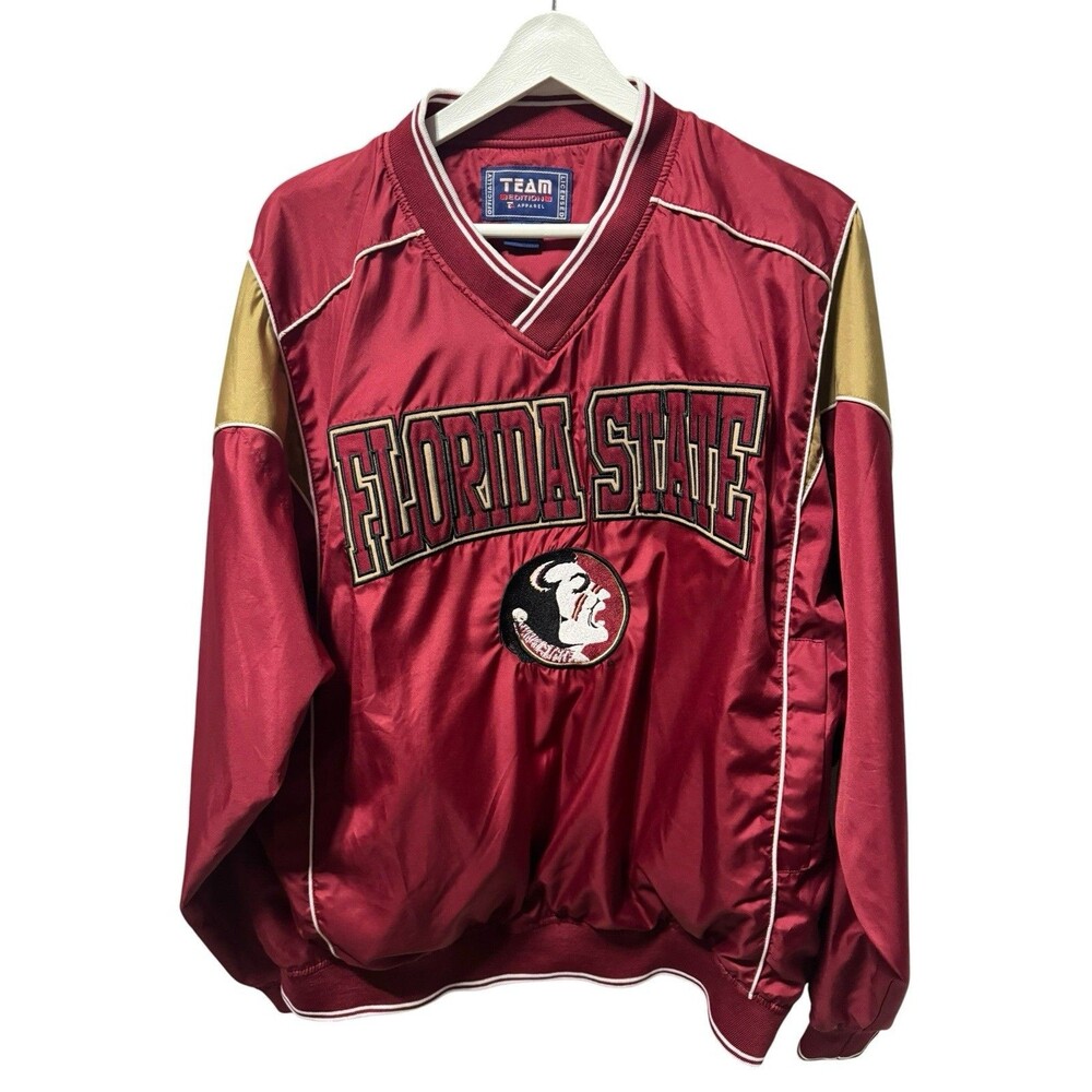 Vintage Y2K Florida State Seminoles Windbreaker Size M Side Zip EUC Team Edition